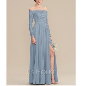 JJ’s House off shoulder floor length gown